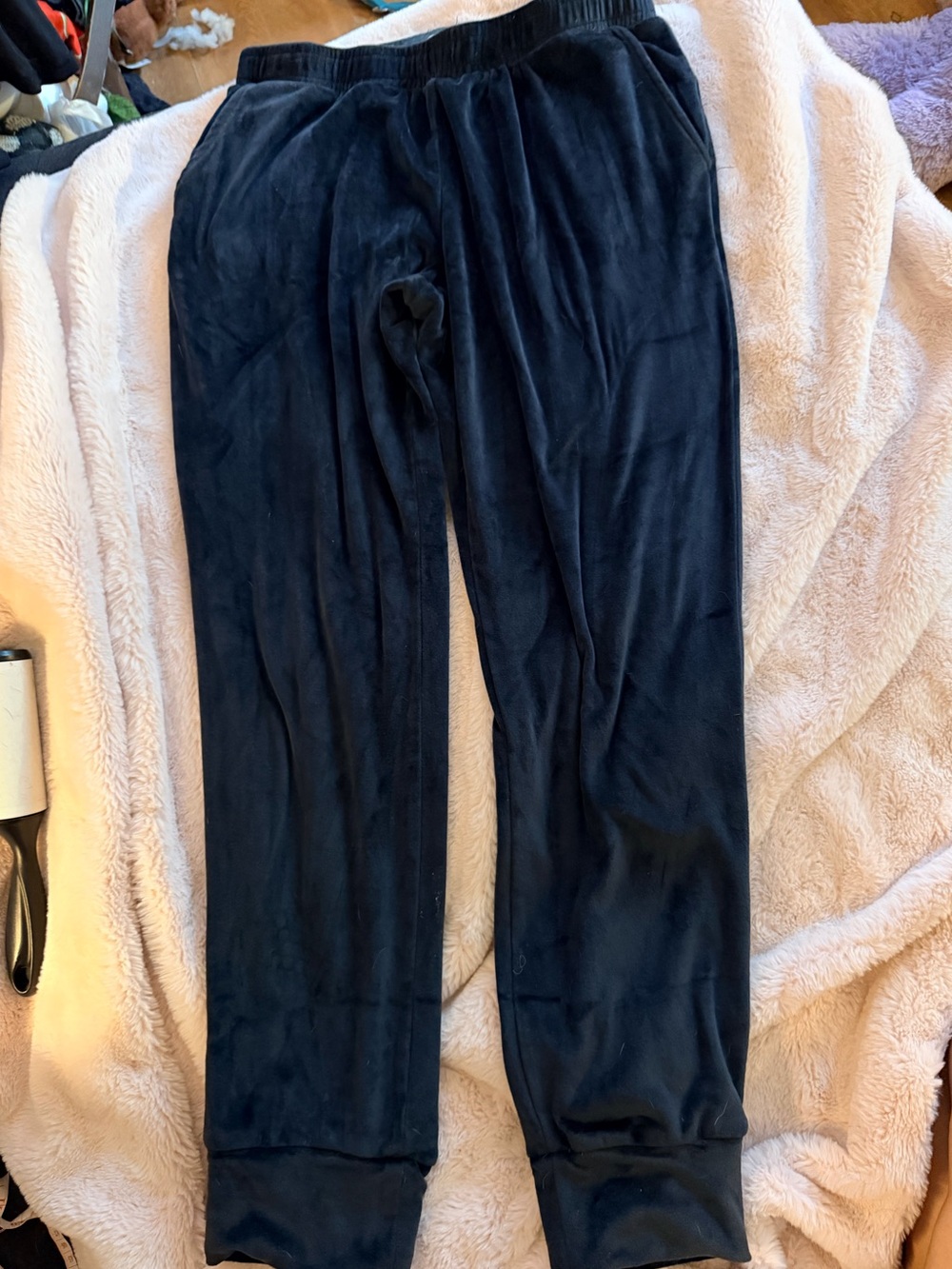 Z Supply black velour sweat pants w pockets